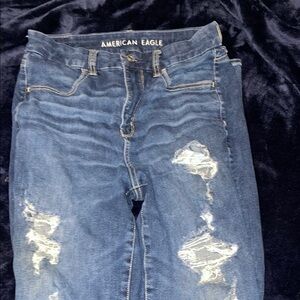 American Eagle Outfitters Women's Distressed Blue Skinny Jeans